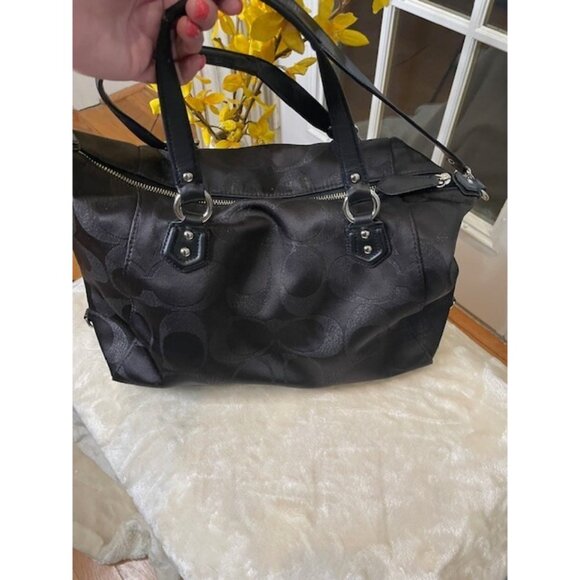 Authentic Coach Leather Trim Black Campbell signature satchel. - Picture 7 of 10